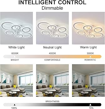 LVZECHEN 76CM Modern White Smart Ceiling Fan with Light